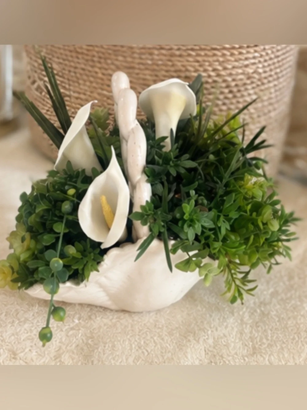 Handmade faux succulent arrangement